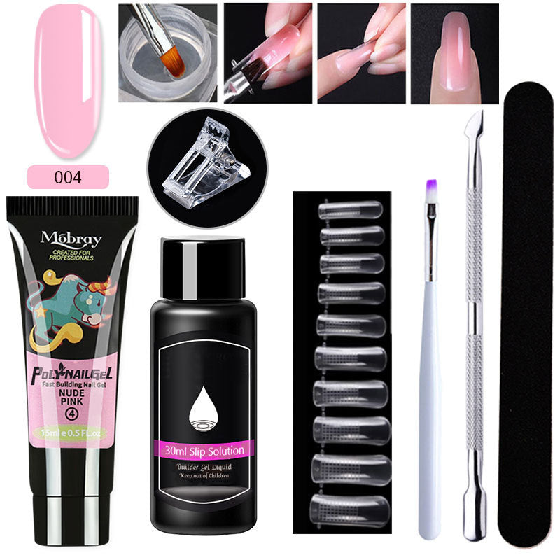 HKM-861459 7-Piece UV/LED Nail Art Crystal Extender Set - 12 Color Resin Nail Polish, 1.5ml Each
