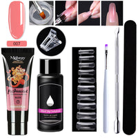 HKM-861459 7-Piece UV/LED Nail Art Crystal Extender Set - 12 Color Resin Nail Polish, 1.5ml Each