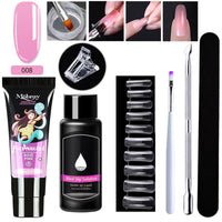 HKM-861459 7-Piece UV/LED Nail Art Crystal Extender Set - 12 Color Resin Nail Polish, 1.5ml Each