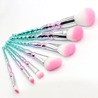 HKM-098323 7-Piece Portable Makeup Brush Set with Rayon Bristles and Plastic Handles