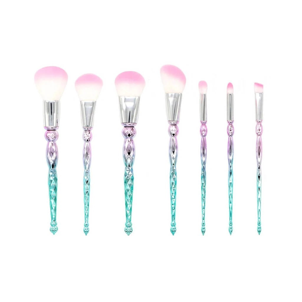HKM-098323 7-Piece Portable Makeup Brush Set with Rayon Bristles and Plastic Handles