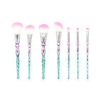 HKM-098323 7-Piece Portable Makeup Brush Set with Rayon Bristles and Plastic Handles