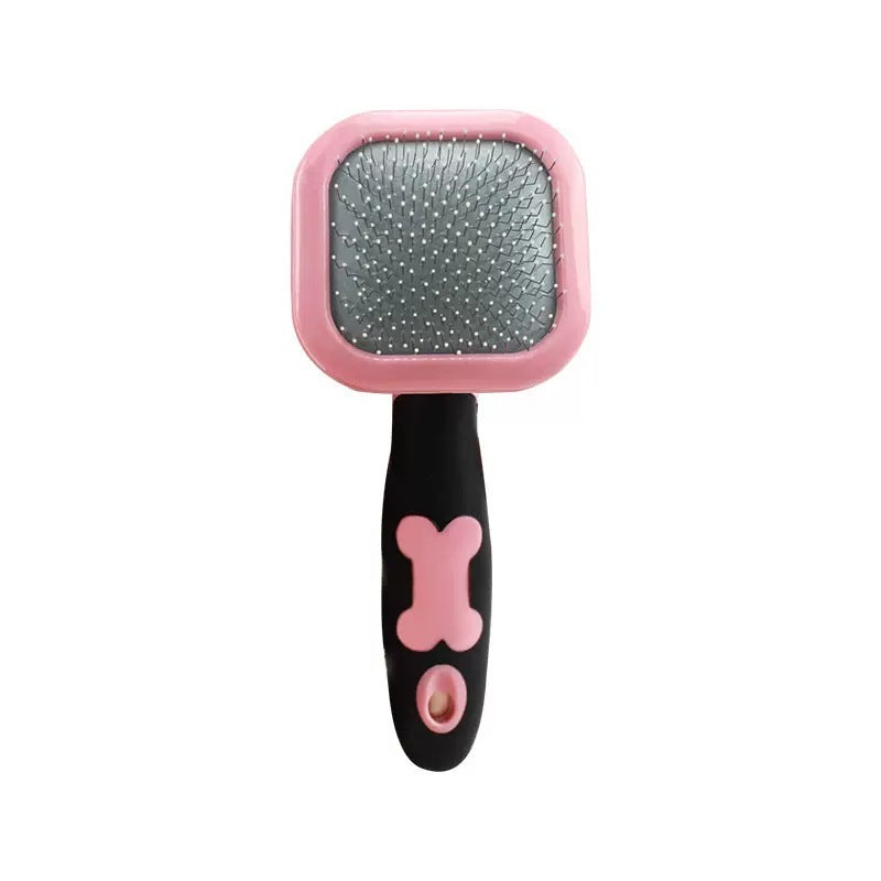 HKM-491219 Pet Grooming Brush for Dogs and Cats - Rotatable Slicker Brush with Stainless Steel Bristles and Rubber Handle for Efficient Shedding Control and Matt Removal
