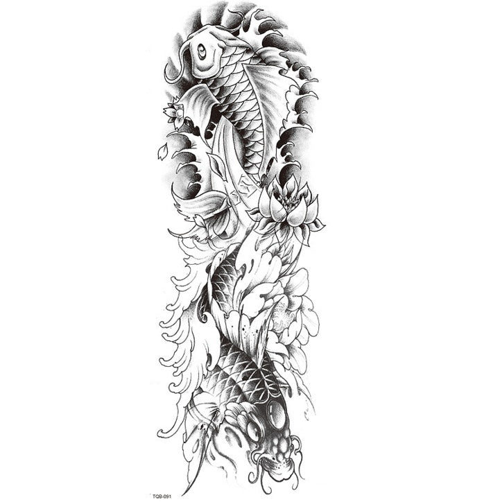 HKM-121299 Waterproof Full Arm Tattoo Sticker - 480*170mm Water Transfer Design