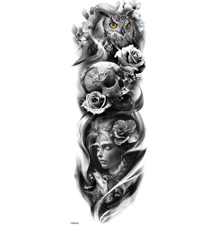 HKM-121299 Waterproof Full Arm Tattoo Sticker - 480*170mm Water Transfer Design