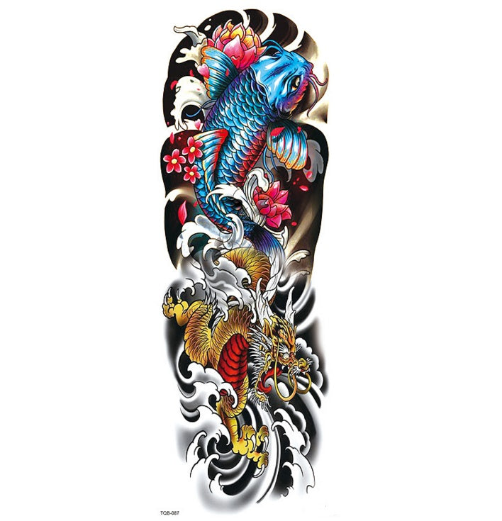 HKM-121299 Waterproof Full Arm Tattoo Sticker - 480*170mm Water Transfer Design