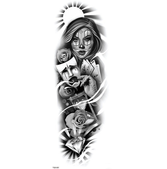 HKM-121299 Waterproof Full Arm Tattoo Sticker - 480*170mm Water Transfer Design