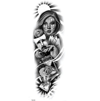 HKM-121299 Waterproof Full Arm Tattoo Sticker - 480*170mm Water Transfer Design
