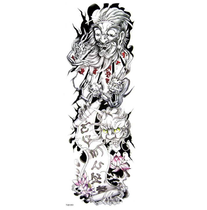 HKM-121299 Waterproof Full Arm Tattoo Sticker - 480*170mm Water Transfer Design