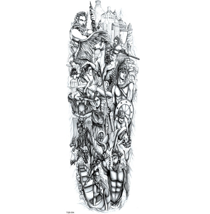 HKM-121299 Waterproof Full Arm Tattoo Sticker - 480*170mm Water Transfer Design