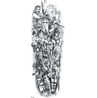 HKM-121299 Waterproof Full Arm Tattoo Sticker - 480*170mm Water Transfer Design