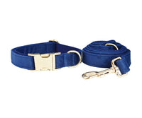 HKM-558867 Velvet Pet Collar and Leash Set with Bow Tie - Adjustable Sizes XS to XL