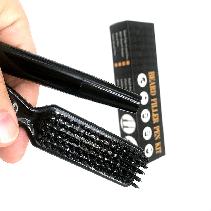 HKM-464723 Men's Beard Filling Pen with Brush for Precision Grooming