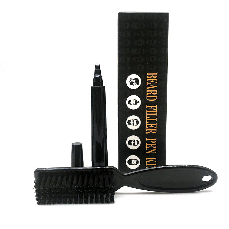 HKM-464723 Men's Beard Filling Pen with Brush for Precision Grooming