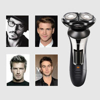 HKM-135379 3-in-1 Rechargeable Electric Rotary Shaver with Floating Cutting Heads for Comfortable Shaving