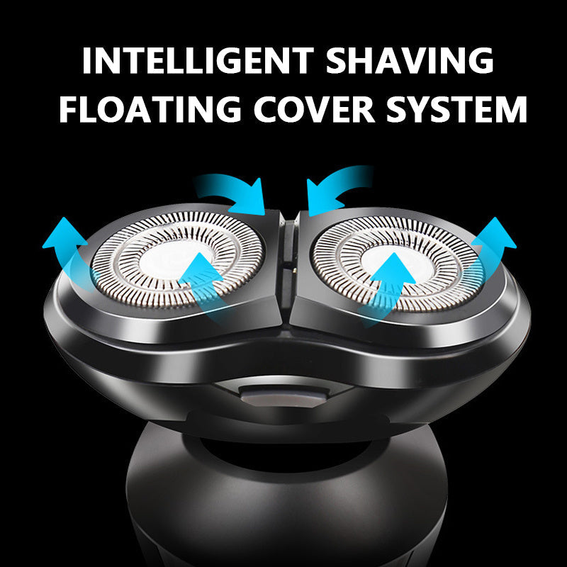 HKM-135379 3-in-1 Rechargeable Electric Rotary Shaver with Floating Cutting Heads for Comfortable Shaving