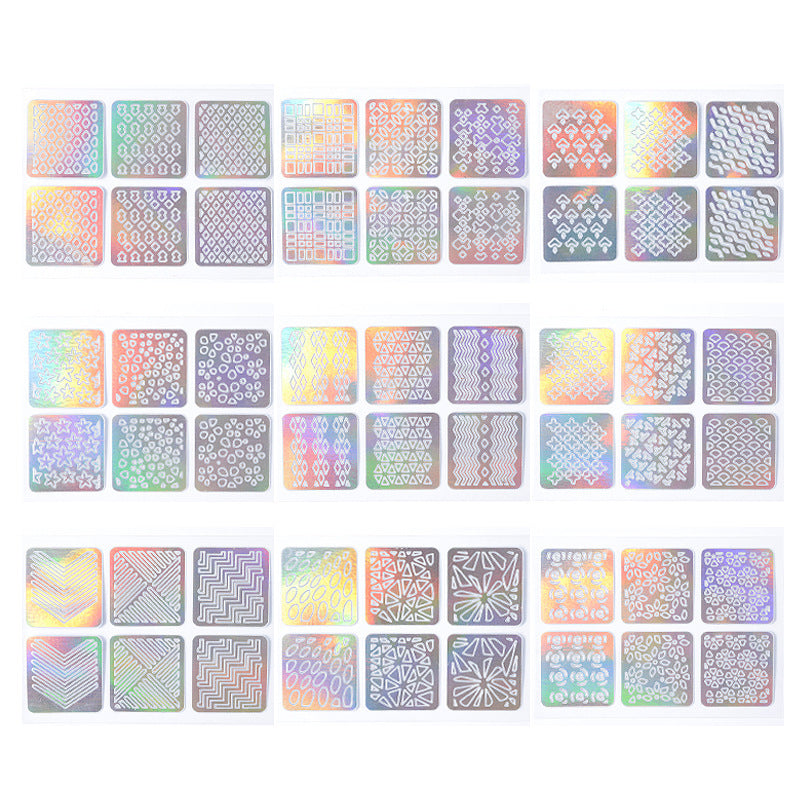 HKM-184531 Laser Cut Nail Art Vinyl Decal Stickers - 12/24 Sheets for Easy Nail Decoration
