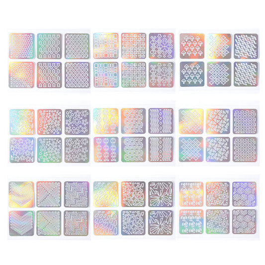 HKM-184531 Laser Cut Nail Art Vinyl Decal Stickers - 12/24 Sheets for Easy Nail Decoration