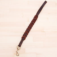 HKM-557715 Braided Real Leather Dog Leash for Medium and Large Dogs - 50cm Training Lead, Explosion-Proof Design