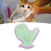HKM-727187 Ultra-Soft Absorbent Pet Bath Towel Glove for Cats and Dogs - Lightweight Fiber Cleaning Tool