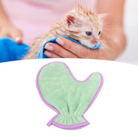 HKM-727187 Ultra-Soft Absorbent Pet Bath Towel Glove for Cats and Dogs - Lightweight Fiber Cleaning Tool