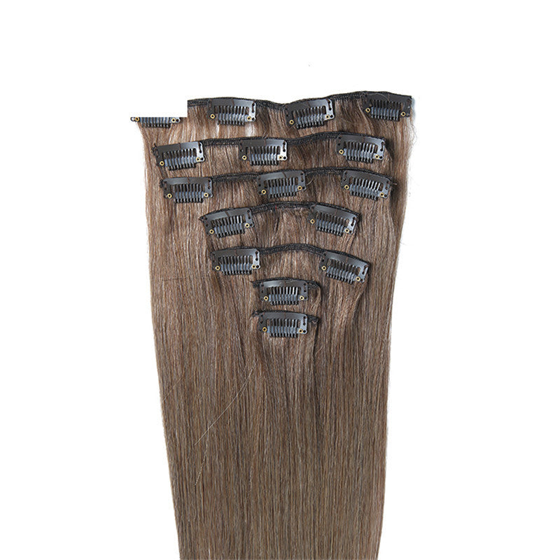 HKM-617363 22-Inch Clip-In Human Hair Extensions Set - 8 Pieces, Soft & Tangle-Free