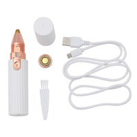 HKM-365267 Two-in-One Electric Epilator and Eyebrow Trimmer for Face Shaving, USB Rechargeable, Pearl White and Turquoise