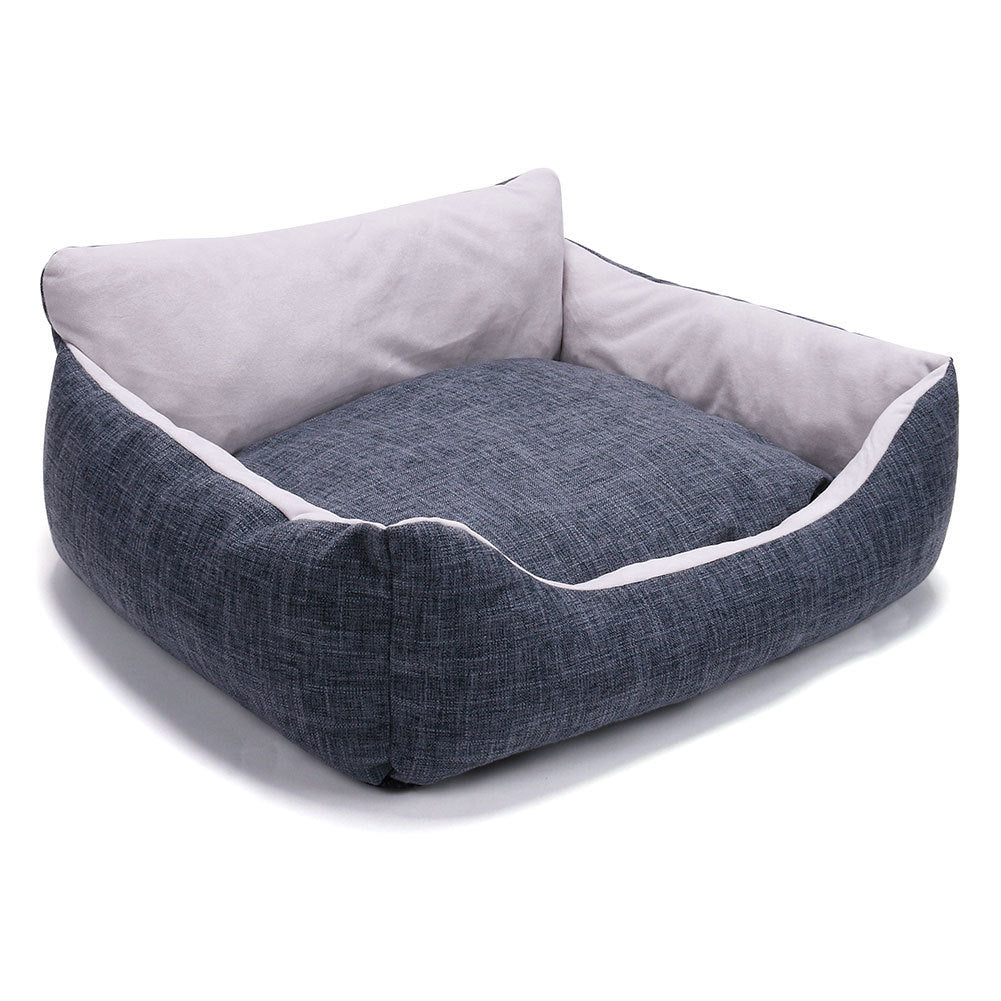 HKM-545491 Deep Sleeping Pet Kennel Mat for Small and Medium Pets - Soft Cloth in Light and Dark Gray