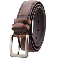 HKM-492179 Adjustable Casual Leather Belt with Pin Buckle for Men