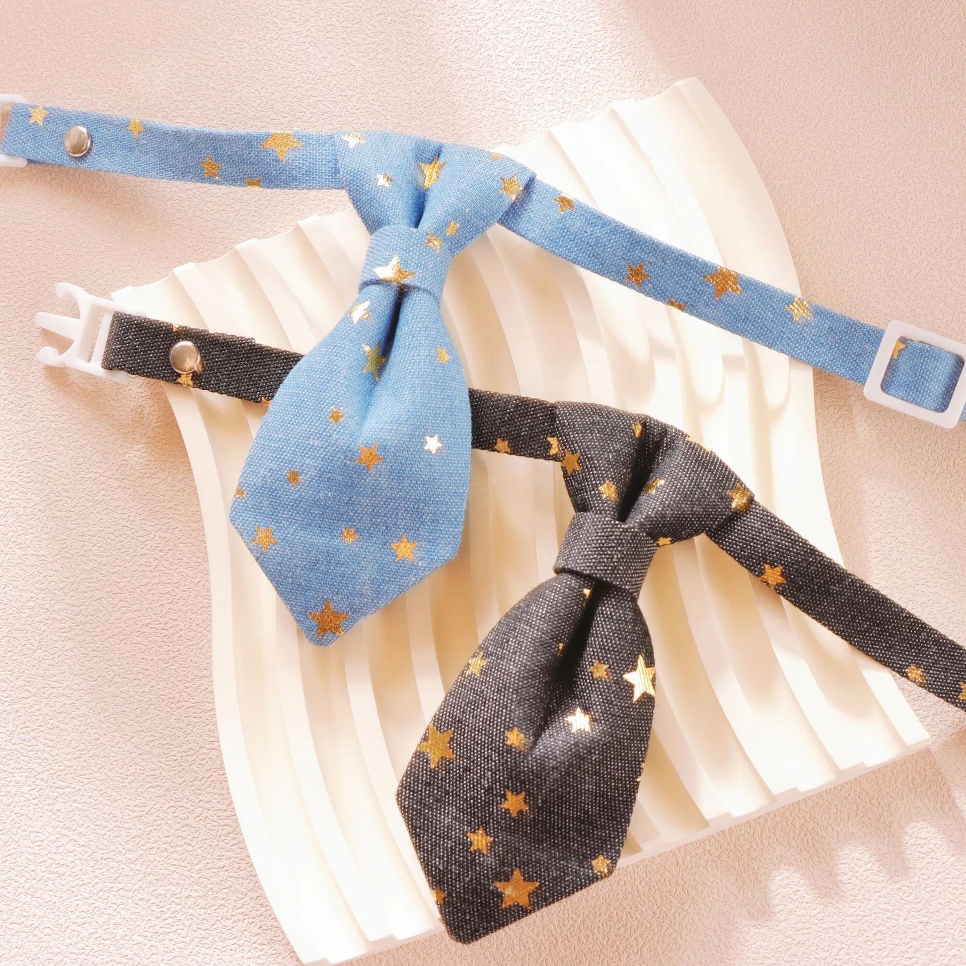 HKM-685011 Adjustable Designer Dog Collar with Golden Star Design for Small to Medium Dogs and Cats