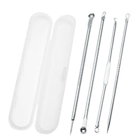 HKM-790099 4-Piece Carbon Steel Acne Needle Set for Blackhead and Pimple Removal