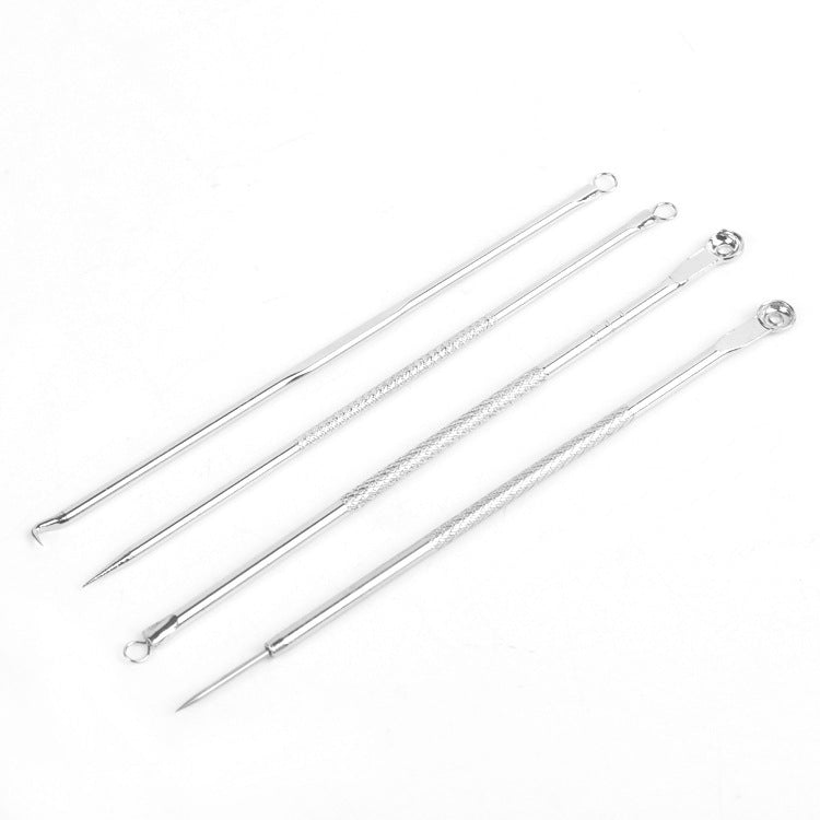 HKM-790099 4-Piece Carbon Steel Acne Needle Set for Blackhead and Pimple Removal