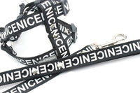 HKM-654035 Casual PET Polyester Dog Collar with Traction Leash - Available in Black, Red, Yellow, Sizes S, M, L