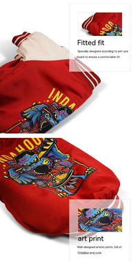 HKM-414163 Cotton-Padded Glossy Dog Jacket in Blue and Red ¨C Multiple Sizes Available
