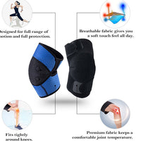 HKM-935315 Magnetic Knee Protector for Running, Cycling, and Card Games - Black Cloth Fabric