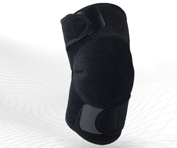 HKM-935315 Magnetic Knee Protector for Running, Cycling, and Card Games - Black Cloth Fabric