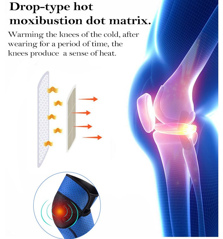 HKM-935315 Magnetic Knee Protector for Running, Cycling, and Card Games - Black Cloth Fabric