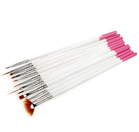 HKM-508755 Nail Supplies Painting Tool Set - 12 Carbon Steel Brushes for Nail Art and Design