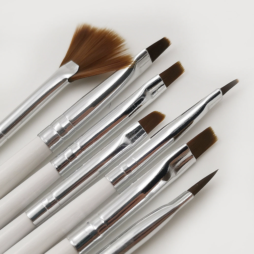 HKM-508755 Nail Supplies Painting Tool Set - 12 Carbon Steel Brushes for Nail Art and Design