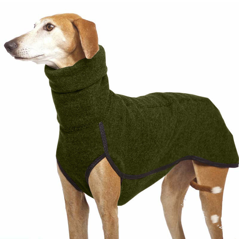 HKM-811155 Warm High Collar Fleece Coat for Medium to Large Dogs ¨C Ideal for French Bulldogs and Pitbulls