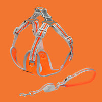 HKM-881107 Reflective Pet Vest Collar with Traction Rope for Small and Medium Dogs ¨C Comfortable, Durable, and Breathable Design