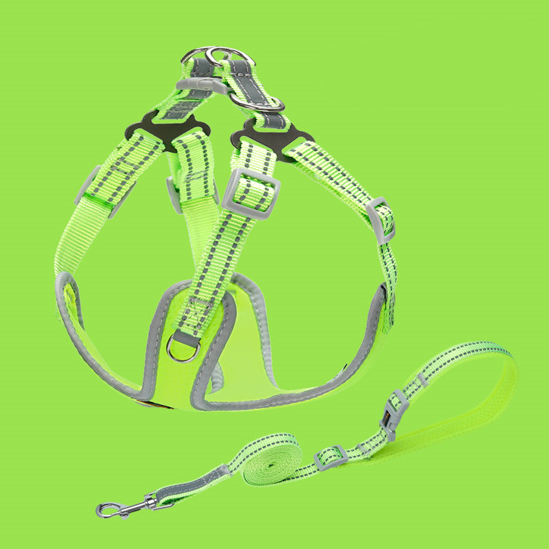 HKM-881107 Reflective Pet Vest Collar with Traction Rope for Small and Medium Dogs ¨C Comfortable, Durable, and Breathable Design