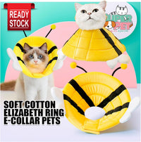 HKM-996051 Adorable Soft Cat Cone Collar with Bee Design for Comfort and Protection