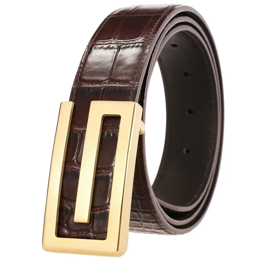 HKM-029971 Casual Stainless Steel Letter Belt for Everyday Fashion