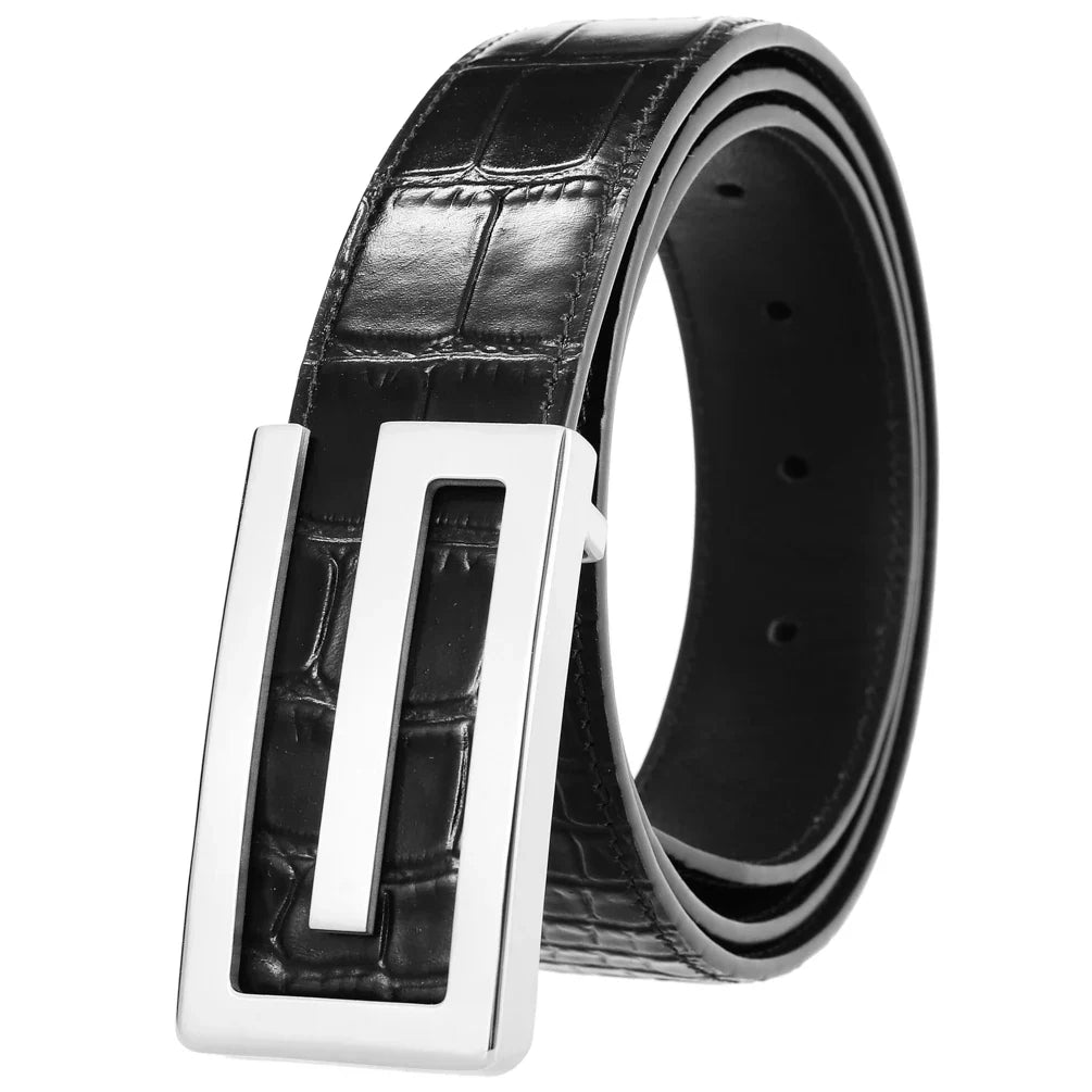 HKM-029971 Casual Stainless Steel Letter Belt for Everyday Fashion