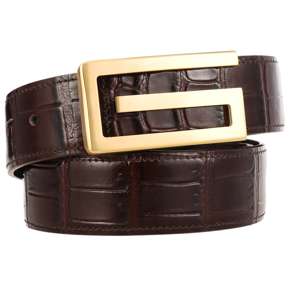 HKM-029971 Casual Stainless Steel Letter Belt for Everyday Fashion