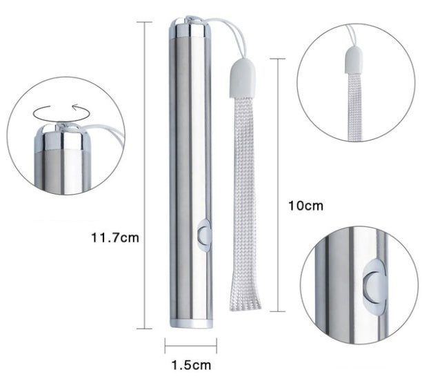 HKM-762707 Stainless Steel Laser Light and Cat Toy Stick