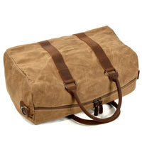 HKM-005971 Men's Large Capacity Batik Canvas Gym Bag with Cowhide Leather Accents for Travel and Training