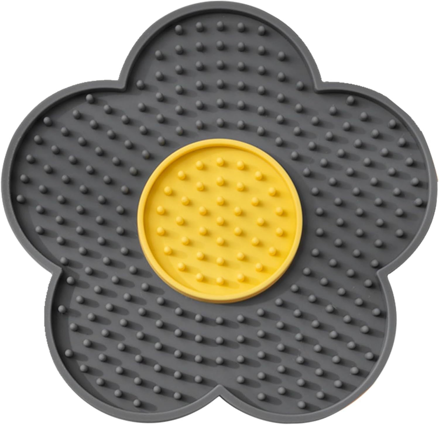 HKM-072595 Silicone Flower-Shaped Licking Mat with Suction Cups for Dogs and Cats, Slow Feeder for Treats