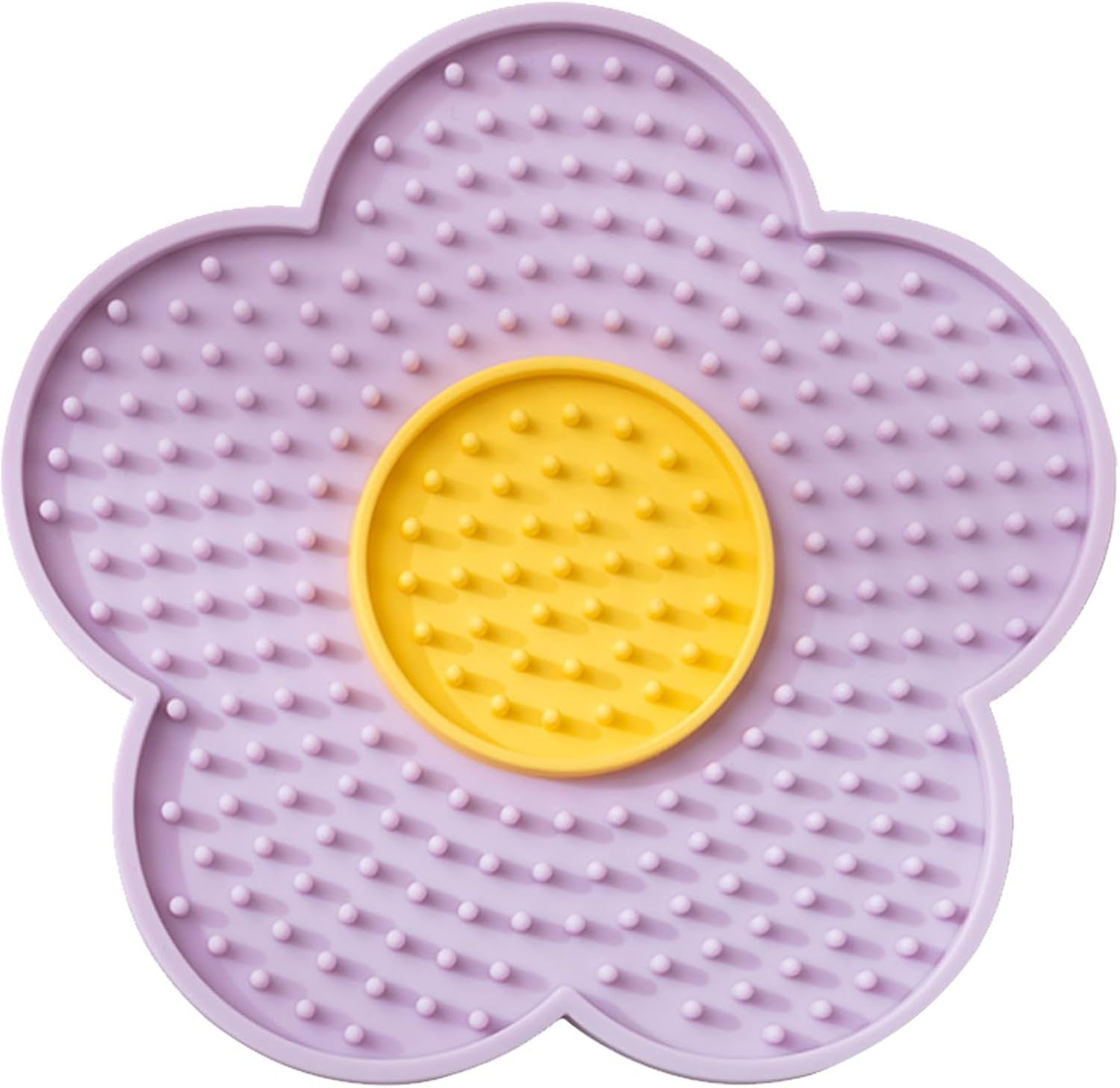 HKM-072595 Silicone Flower-Shaped Licking Mat with Suction Cups for Dogs and Cats, Slow Feeder for Treats